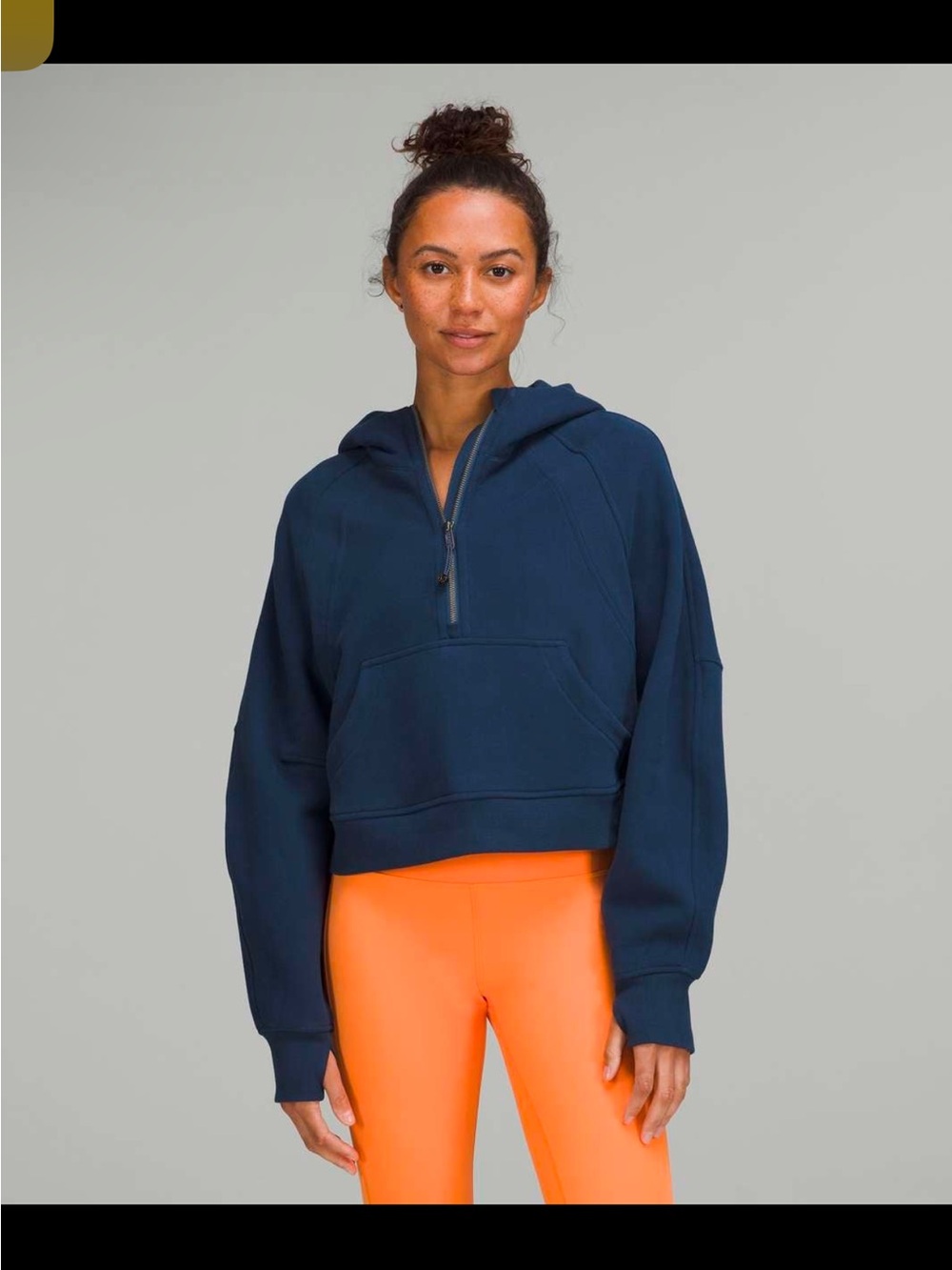 lululemon Scuba Hoodie Navy Cropped Half-Zip
